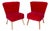 Set of Vintage Red Armchairs, 1960s For Sale