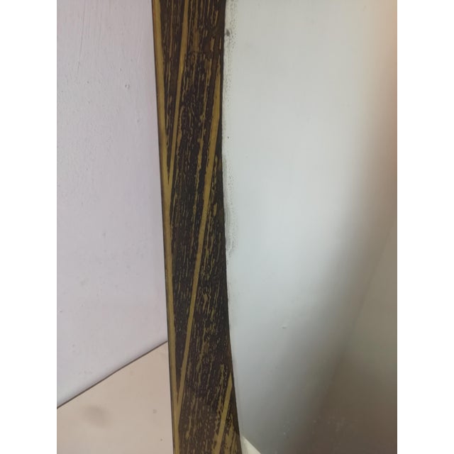 Black Vintage Painted Wood-Effect Mirror, Italy, 1950s For Sale - Image 8 of 16