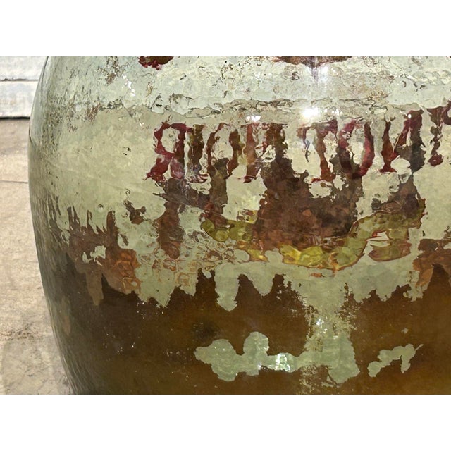 Hand Painted Antique Demi John Bottle From Normandy, France, ‘Pinot Noir’, Original Crate For Sale - Image 11 of 13