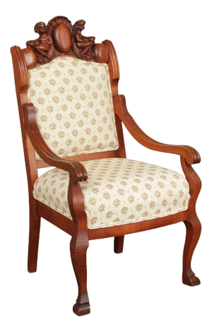 Antique Victorian Figural Carved Armchair