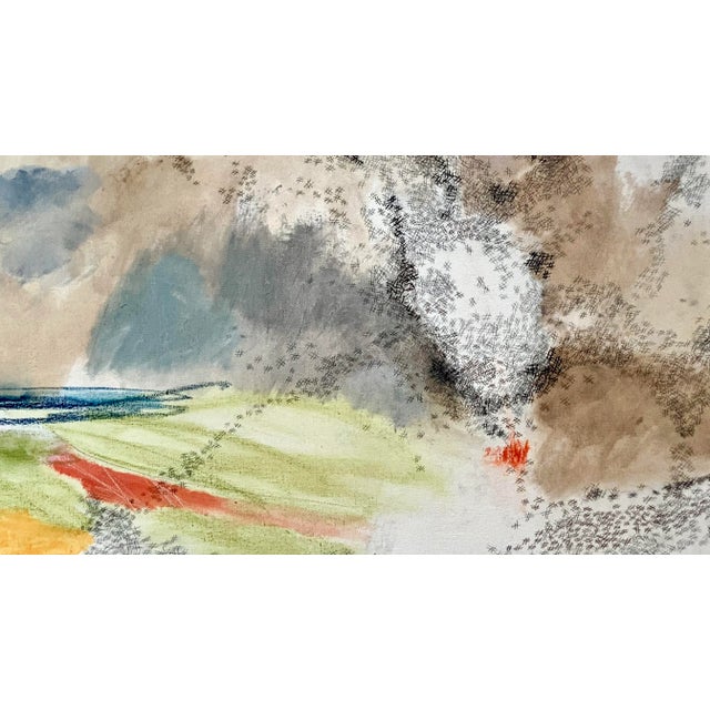 Cream Large Modern Abstract Expressionist Painting Titled "Murmuration" Large Nature Inspired by Michele Zuzalek For Sale - Image 8 of 12