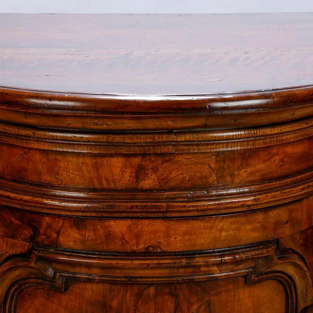 19th Century Burl Walnut Cabinet With Rounded Front and Original Keys For Sale - Image 4 of 11