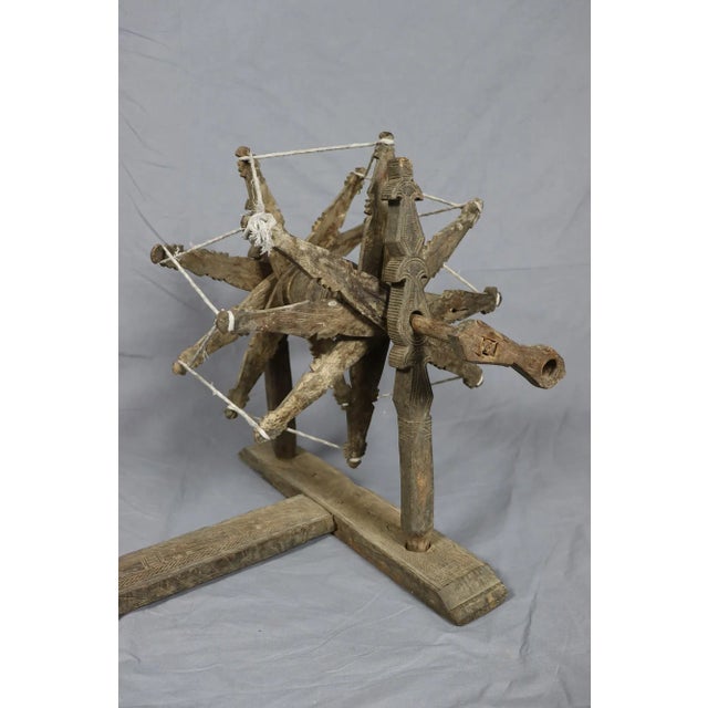 Antique Traditional Basic Spinning Wheel, Nuristan Charkha, 1890s For Sale - Image 10 of 12