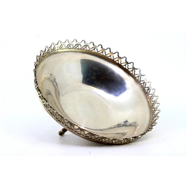 Silver Candy Box with Wire Rack Rim and Horses Feet-Shaped Feet, in Very Good conditions. Designed 1920 to 1949 This piece...