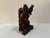 Oxblood Red Antique Chinese Wood Carved Fisherman Statue For Sale - Image 8 of 10
