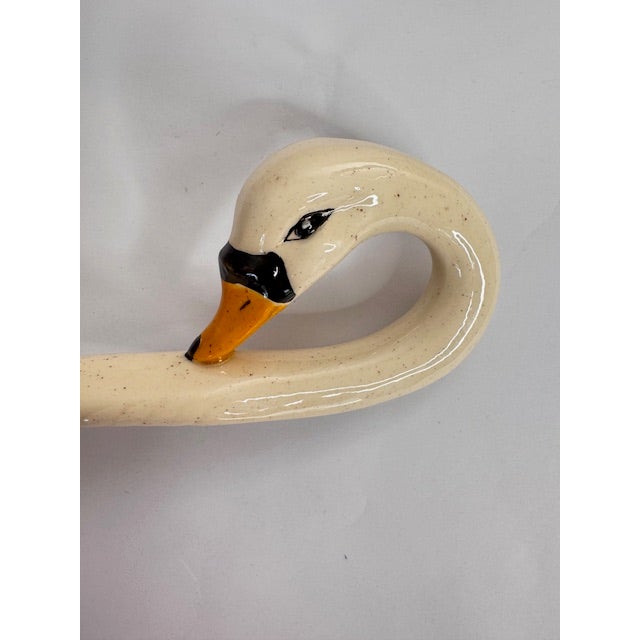 Vintage Ceramic Swan Soup Tureen With Coordinating Ladle – Cream Speckled Glaze, Cottage Farmhouse Serveware For Sale - Image 15 of 18