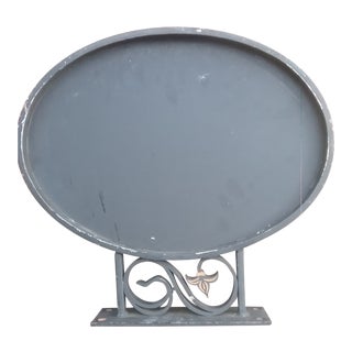 Mid Century Cast Iron Double Sided Sign For Sale