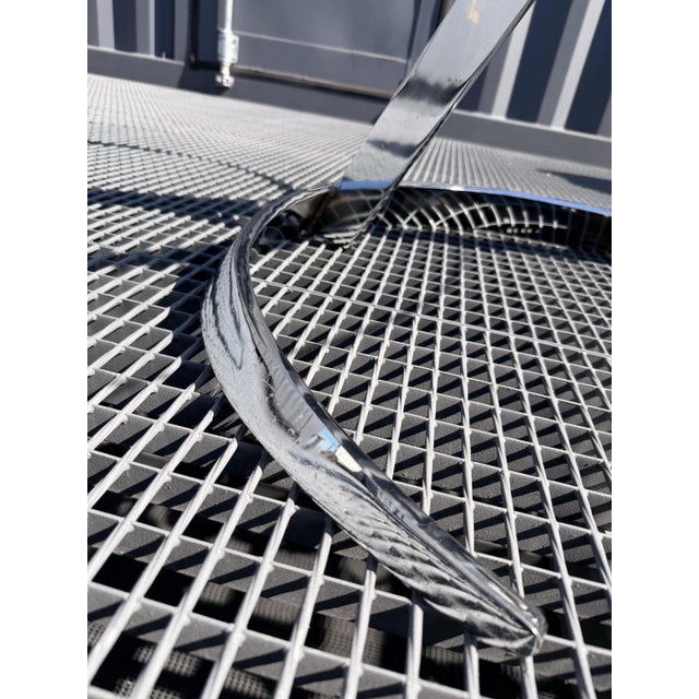 Mid-Century Modern Space Age Cantilever Dining Set in Chrome and Clear Glass attributed to Boris Tabacoff, France, 1970s, Set of 5 For Sale - Image 12 of 16