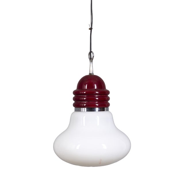 Vintage Glass and Metal Arianna Pendant Lamp by Piero Brombin for Artemide, 1970s For Sale