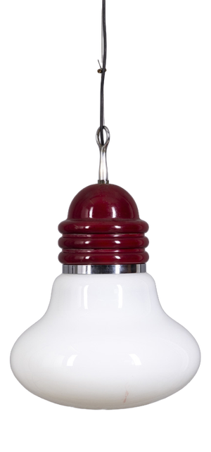 Vintage Glass and Metal Arianna Pendant Lamp by Piero Brombin for Artemide, 1970s
