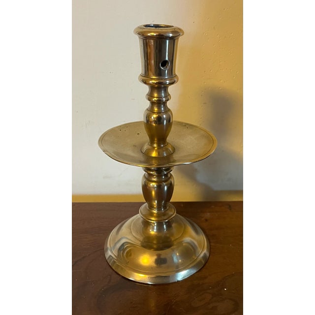 Antique 18th Century Georgian Brass Candlestick Holder For Sale - Image 11 of 11