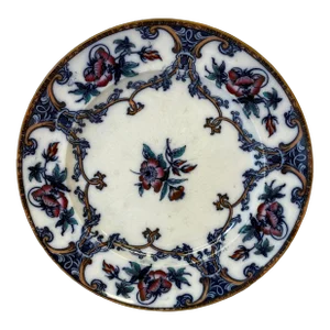 Antique Wedgwood Pearl-Ware Flow Blue Shannon Pattern Salad Plate From England - Circa 1850