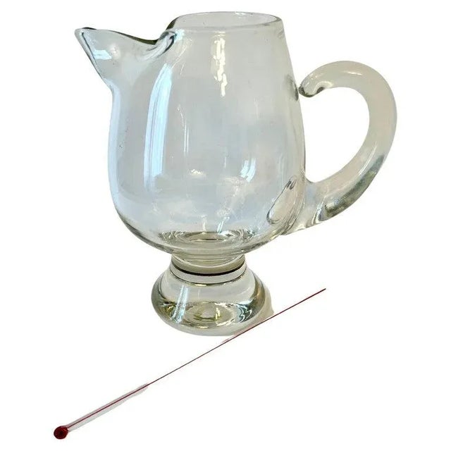 Glass Rounded Martini Pitcher with Stirrer For Sale - Image 9 of 9