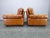 Mid-Century Italian Cognac Leather Lounge Armchairs, 1970s, Set of 2 For Sale - Image 9 of 12