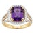 Natural Amethyst 2.65cts & Diamond 0.55cts Ring in 14k Gold For Sale