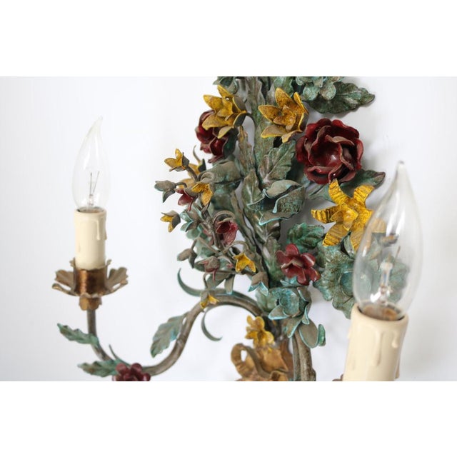 Florentine Hollywood Regency Wall Lamps, Italy, 1960s, Set of 2 For Sale - Image 10 of 13