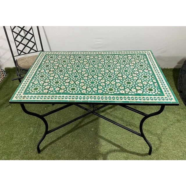 Not Yet Made - Made To Order Green Centre Table Moroccan Mosaic Art Work For Sale - Image 5 of 5