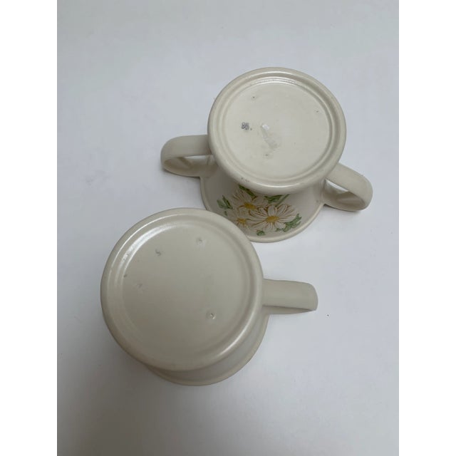 Farmhouse Set of Two 1970s Daisy Motif Creamer and Sugar Bowls For Sale - Image 3 of 8