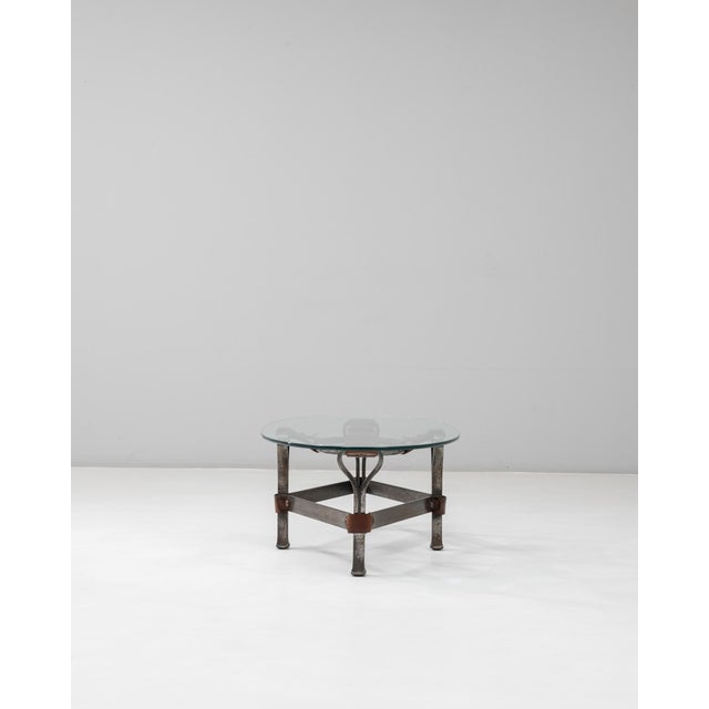 1950s French Brutalist Glass Coffee Table By Jacques Adnet For Sale - Image 4 of 18