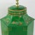 Green Pair of Vintage British Chinoiserie Green and Gold Hexagonal Hand-Painted Tole Tea Jar Table Lamps For Sale - Image 8 of 13