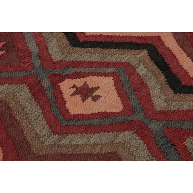 1950s Vintage Afghani Tribal Kilim Rug With Geometric Patterns For Sale In New York - Image 6 of 7
