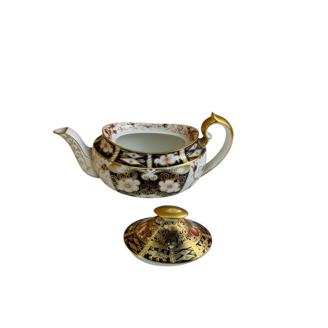 Royal Crown Derby Traditional IMARI 2451 Bone China Teapot; circa 1967. Height: 4 1/2 in Bone Crafted In England Hand Wash...