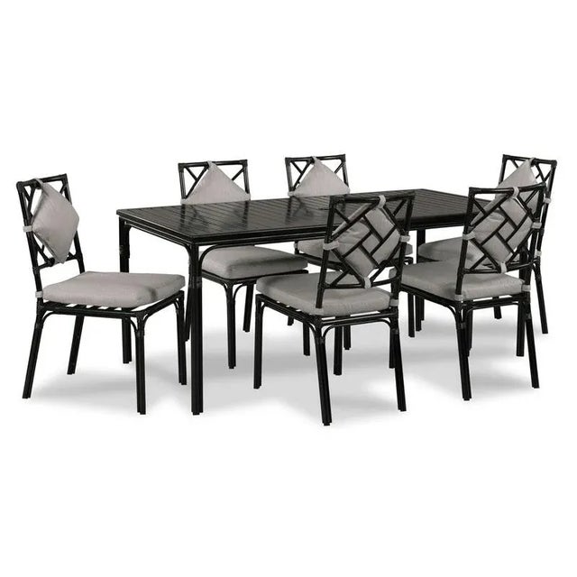 Chippendale Woodbridge Furniture Carlyle Outdoor Dining Table, Satin Black Finish For Sale - Image 3 of 5