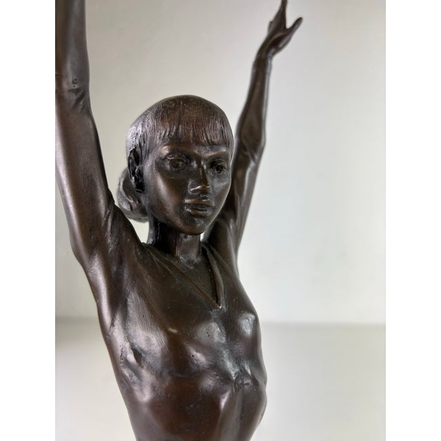 Bronze Mid-Century Vintage Bronze Ballerina Sculpture For Sale - Image 8 of 10