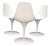 Set of 3 Mid Century Modern Tulip Base White Fiberglass Side Dining Chairs MINT! For Sale