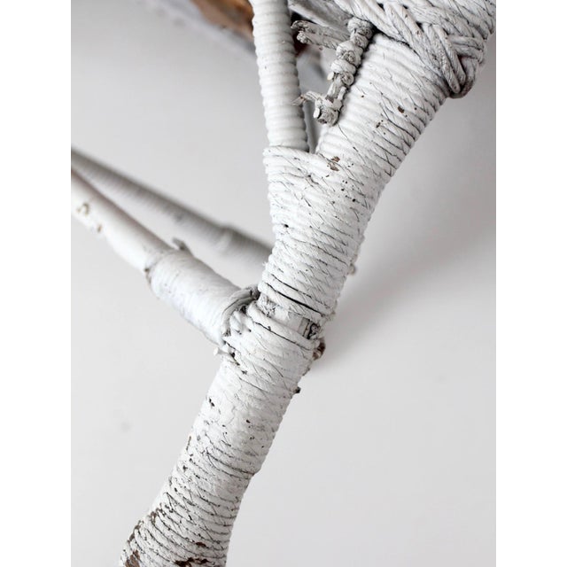 Antique White Wicker Porch Chair For Sale - Image 14 of 18