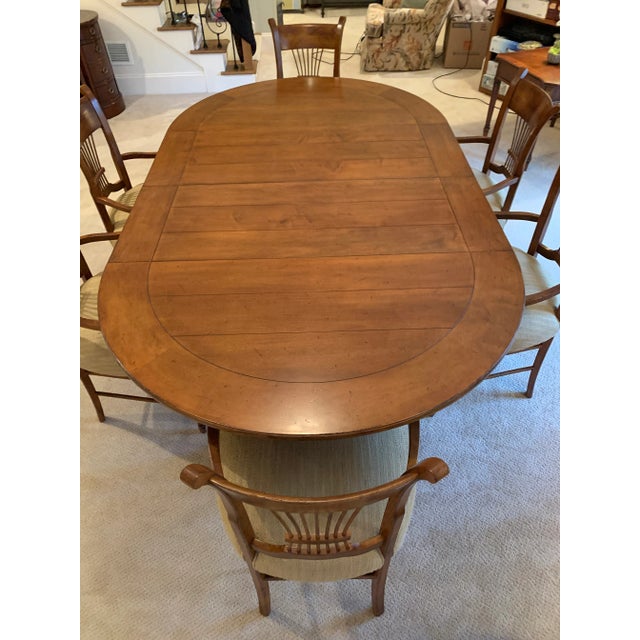 Chestnut Baker Kitchen Table Dining Set of 7 For Sale - Image 8 of 10