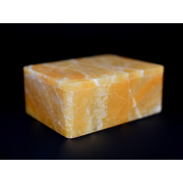 Hand Crafted Honey Onyx Box by Italian Artisan For Sale - Image 13 of 16