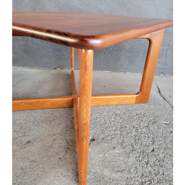 Solid Teak Danish Modern Square End or Side Tables With X Base - A Pair For Sale In San Francisco - Image 6 of 13