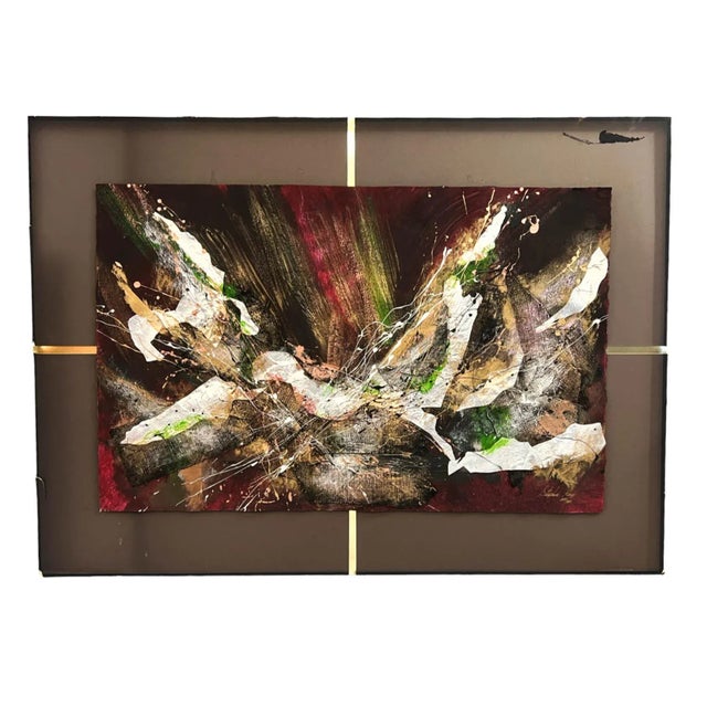 A vibrant and dynamic expressionist mixed media artwork by Stephen Kaye on foam board. The artist combines acrylic paint...