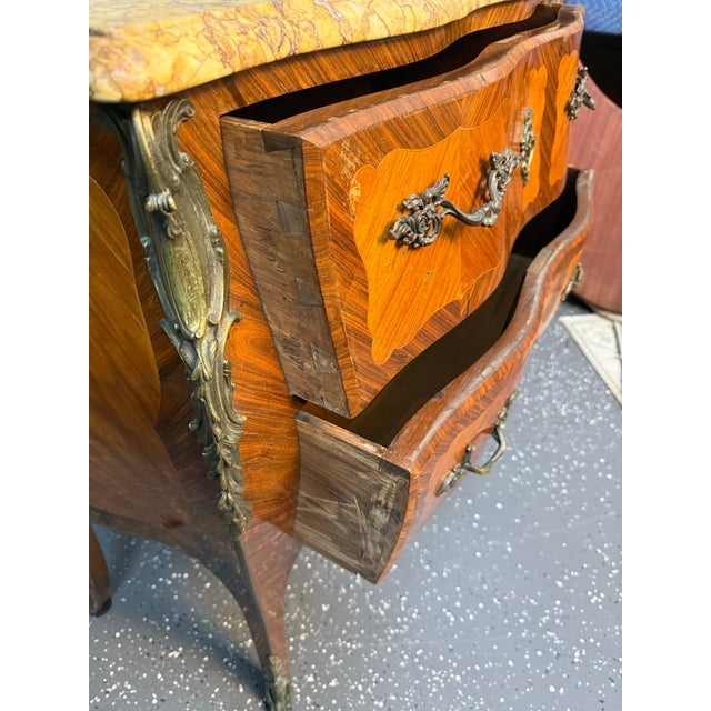 Late 19th Century French Louis XV Marble Top Bombe Chest For Sale - Image 11 of 12