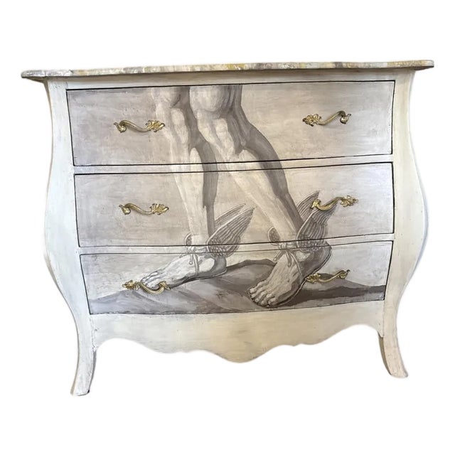 Vintage Italian Hand Painted Chest. For Sale