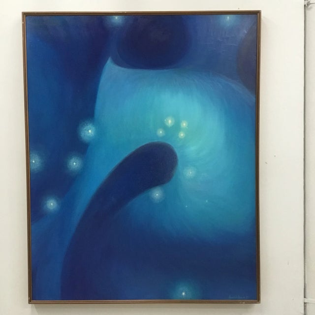 1987 Howard John Besnia Large Abstract Acrylic on Canvas Painting For Sale - Image 11 of 11