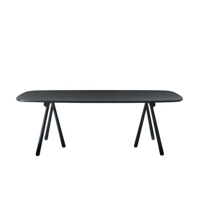 Small altay table by patricia urquiola materials: trestle base in solid natural ash or black. Top in natural or black ash...