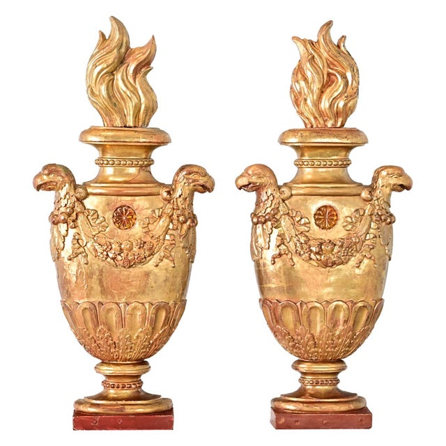 Italian Pair of 19th Century Giltwood Appliqués For Sale - Image 4 of 12