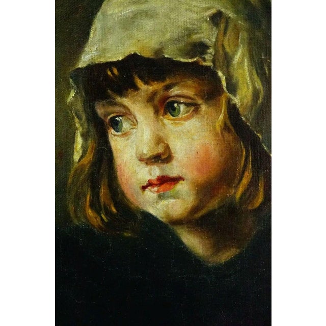 Gustave Lino, Portrait of a Child, 1890s, Oil on Canvas, Framed For Sale - Image 7 of 18