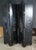 Late 20th Century Vintage Chinese Black Lacquer 4 Panel Hand Painted Folding Screen Room Divider For Sale - Image 5 of 18