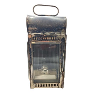 Brass and Nickel-Plated Railway Kerosene Lamp, 1930 For Sale