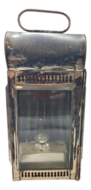 Brass and Nickel-Plated Railway Kerosene Lamp, 1930