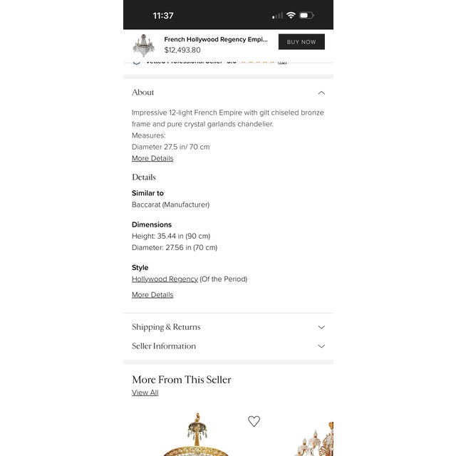 Antique Crystal Chandelier For Sale - Image 4 of 7