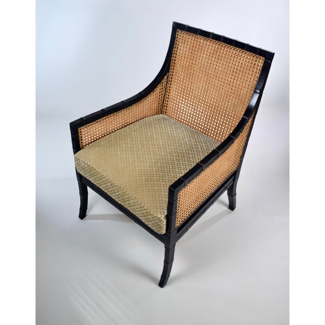 Hickory Chair Double-Caned Faux Bamboo Beaufort Armchair For Sale - Image 13 of 14