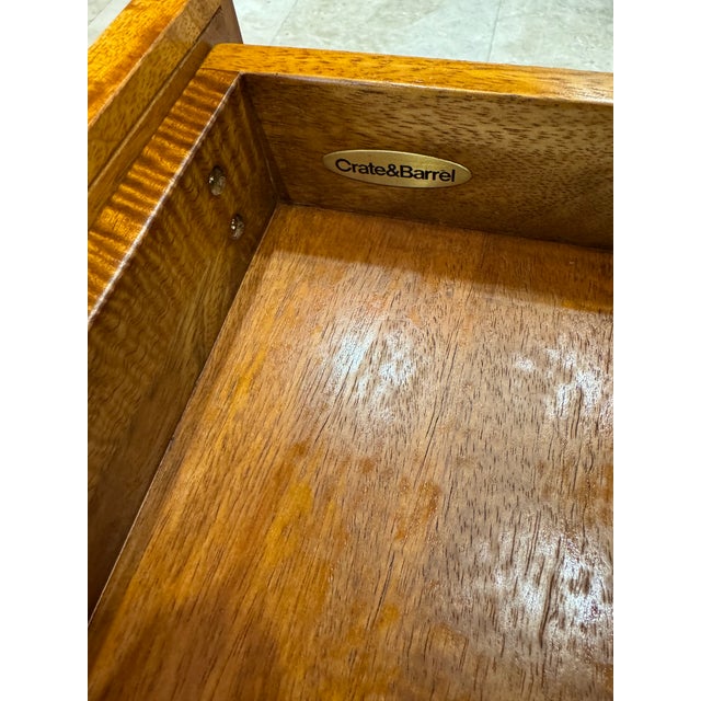 Crate and Barrel Solid Wood Desk With Canning and Matching Chair For Sale - Image 9 of 18