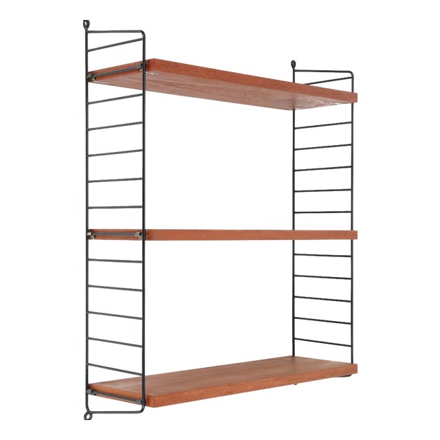 Teak String Shelf by Kajsa & Nisse Strinning, 1950s For Sale