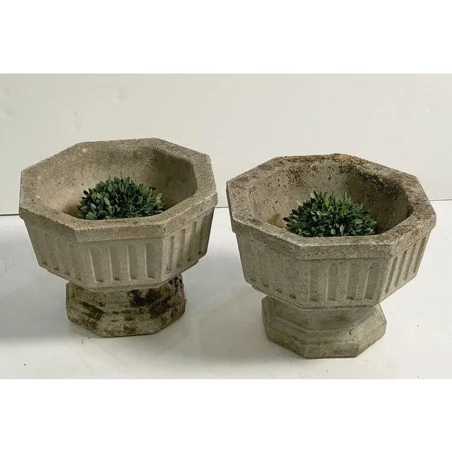English Garden Stone Octagonal Urn Planters 'Individually Priced' For Sale - Image 10 of 12