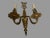 Pair of Vintage Two Light Gilt Metal Candelabra Wall Sconces Lamps For Sale - Image 4 of 9