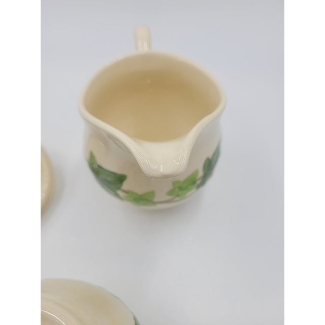 1950s 1950s Franciscan Ivy Hand-Decorated Creamer & Lidded Sugar Set - 3 Pieces For Sale - Image 5 of 12
